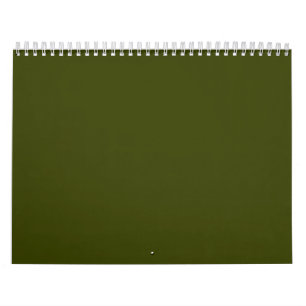 Calendário Cor sólida verde-azeitona escuro
