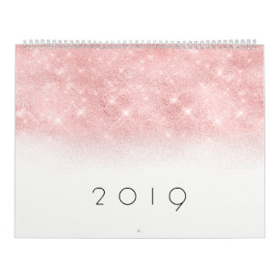 Calendário Cores de Pantone do brilho do ano 2019