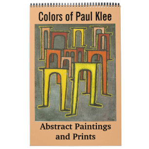 Calendário Cores de pinturas e de impressões abstratos de