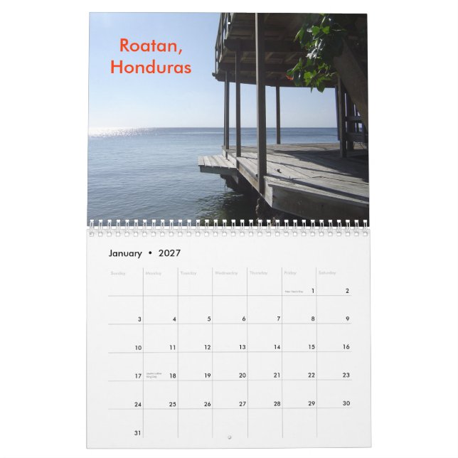 Calendário Cores do caribe - Customiz… - Personalizado (Jan 2027)