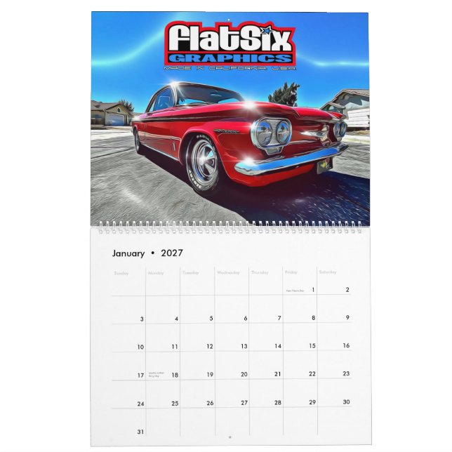 Calendário Corvair Grande de Duas Páginas (Jan 2027)