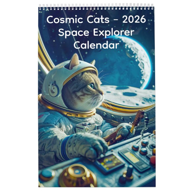 Calendário Cosmic Cats - 2026 Space Explorer Calendar (Capa)