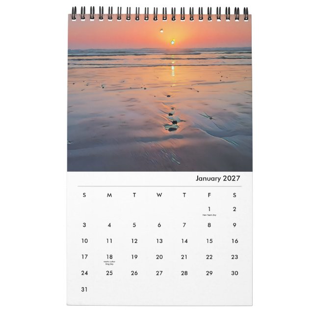 Calendário Costeiro da Califórnia 2026 (Jan 2027)