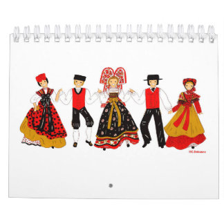 Calendário Costume Tradicional d'Alsace, França