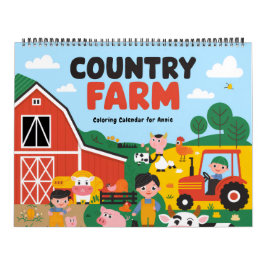Calendário Country Farm Coloring Calendar