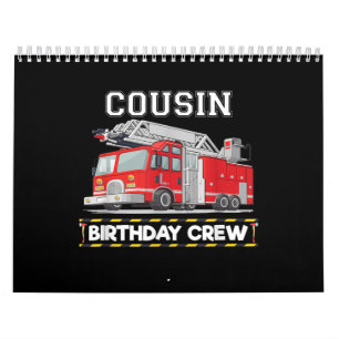 Calendário Cousin Birthday Crew Matando Bombeiro Familiar