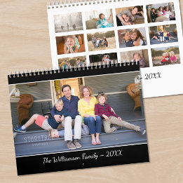 Calendário Create Your Own Modern Black Cover Photo