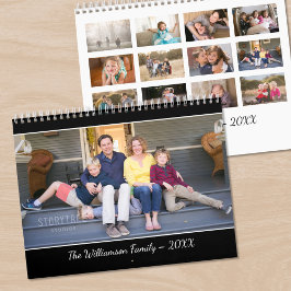 Calendário Create Your Own Modern Black Cover Photo