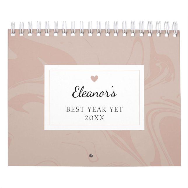 Calendário Create Your Own Motivational Quotes Marble Effect (Capa)