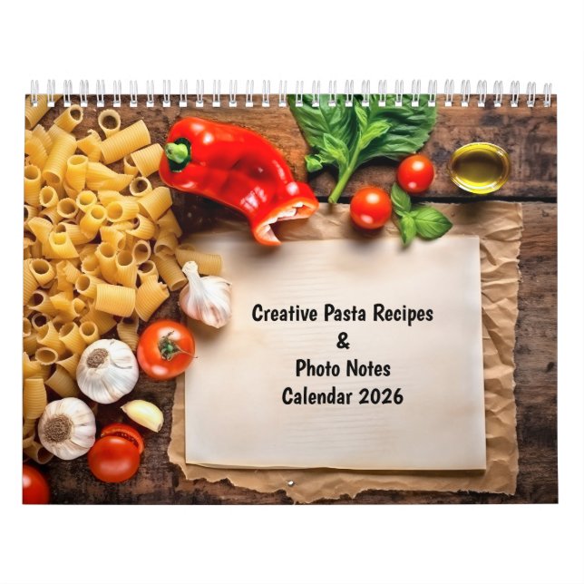 Calendário Creative Pasta Recipes & Photo Notes Calendar (Capa)