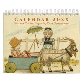 Calendário Crianças Lindas Vintage Kate Greenaway Signos do Z