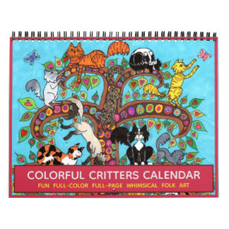 Calendário Criaturas Coloridas Animais Fantásticos Cute 2022