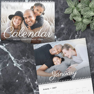 Calendário Crie Seu Próprio Álbum de Fotos Moderno da Família