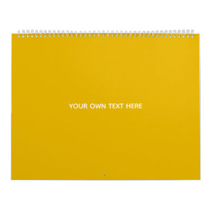 Calendário Crie Seu Próprio Design Amarelo Personalizado
