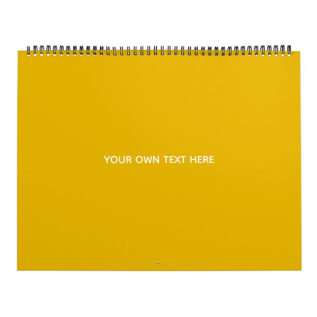 Calendário Crie Seu Próprio Design Amarelo Personalizado (Capa)