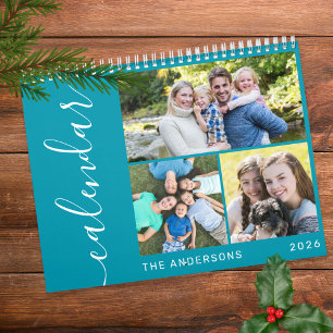 Calendário Crie seu próprio script de colagem de 3 fotos mini