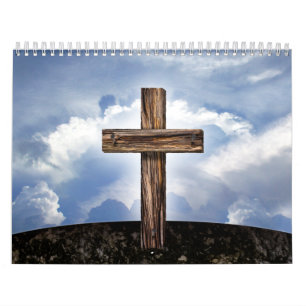Calendário Cruz Rústica com Céu