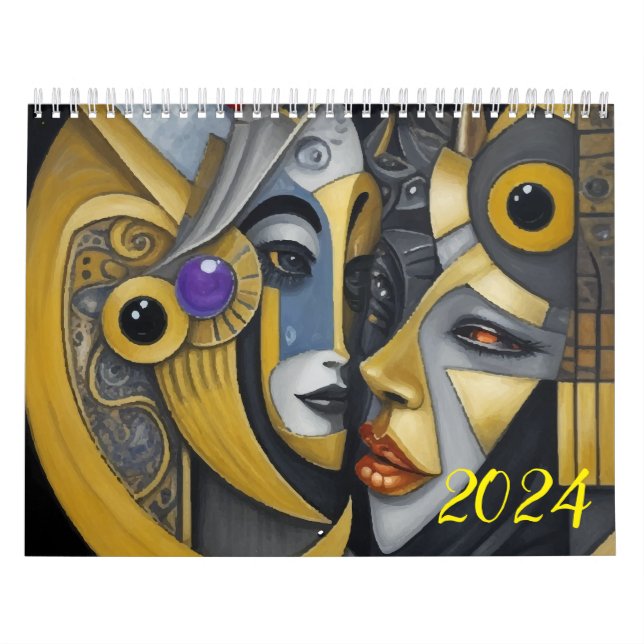 Calendário Cubismo no estilo de Picasso. 2024 (Capa)