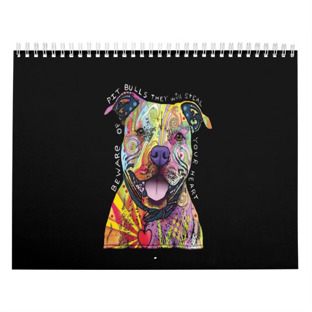 Calendário cuidado com cães Pitbull, eles roubarão seu coraçã (Capa)