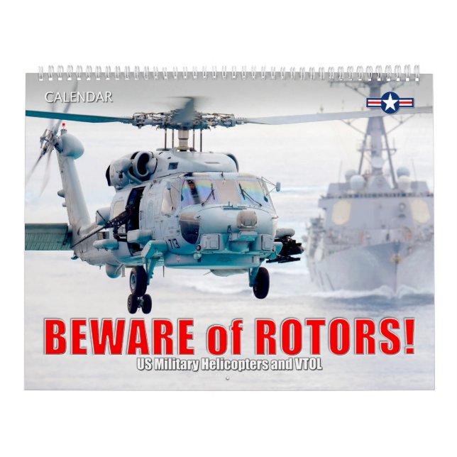 Calendário CUIDADO com ROTOR! Helicópteros Militares dos EUA  (Capa)