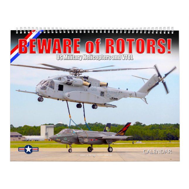 Calendário CUIDADO com ROTOR! Helicópteros Militares dos EUA  (Capa)