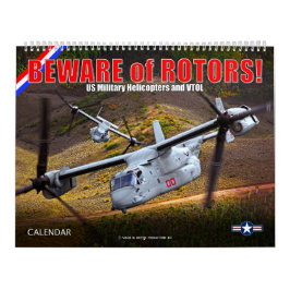 Calendário CUIDADO com ROTOR! Helicópteros Militares dos EUA
