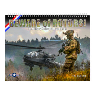 Calendário CUIDADO com ROTOR! Helicópteros Militares dos EUA