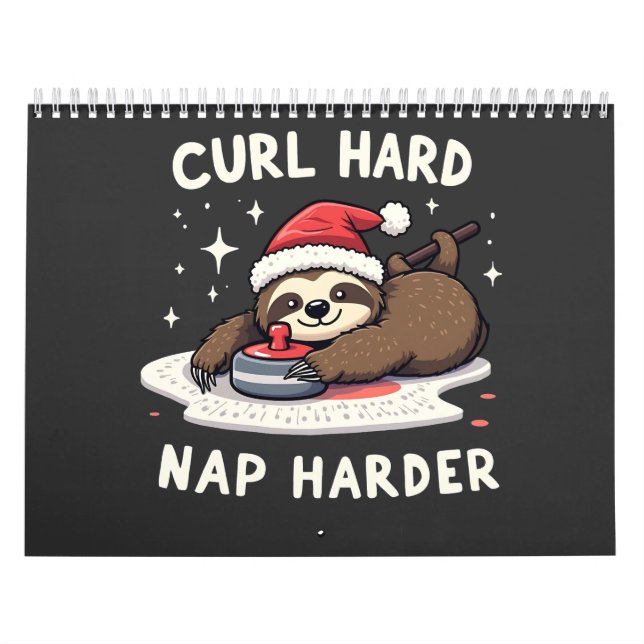 Calendário Curl Duro Nap Harder Curling Sport Sloth Xmas (Capa)
