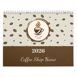 Calendário Custom Coffee Shop Calendar 2026 ,Personalized Bus