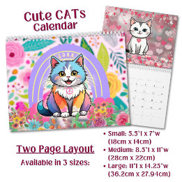 Calendário Custom Cute Cozy Cartoon Cats