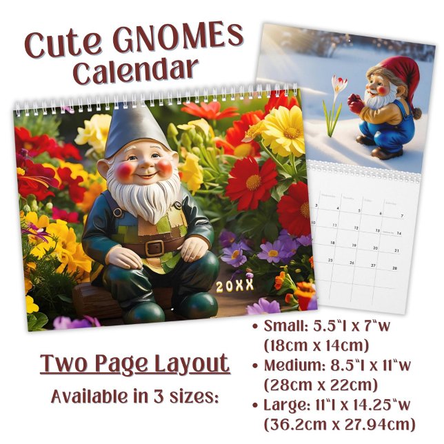Calendário Custom cute Gnome colorful bright funny Vol. 2 -  (Criador carregado)