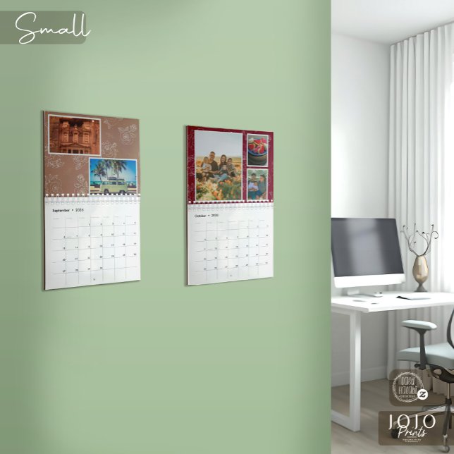 Calendário Custom photo collage Rose Line Art 2026 (Custom photo collage Rose Line Art 2026 Calendar_Small)