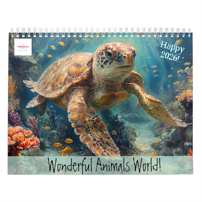 Calendário Customizable Wonderful Animals World Calendar 2026 (Capa)