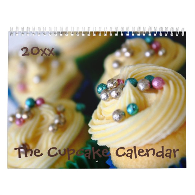 Calendário customizável do cupcake (Capa)