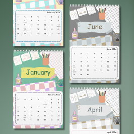 Calendário Cute Colorful 2026 Calendar