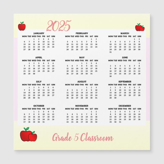 Calendário da Apple do Professor 2025 (Frente)