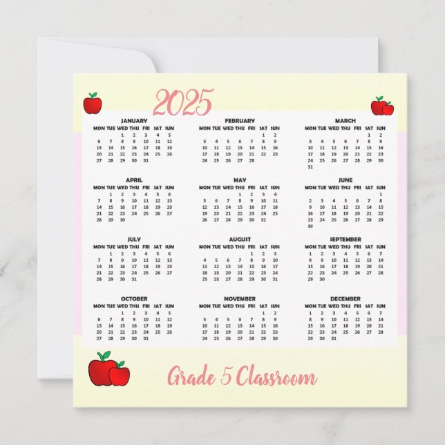 Calendário da Apple do Professor 2025 (Frente)