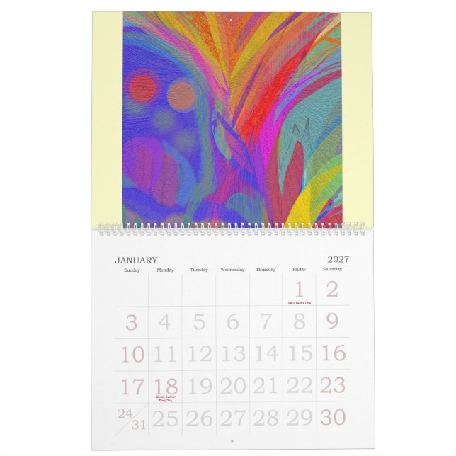 Calendário da arte da ABSTRACÇÃO (Jan 2027)