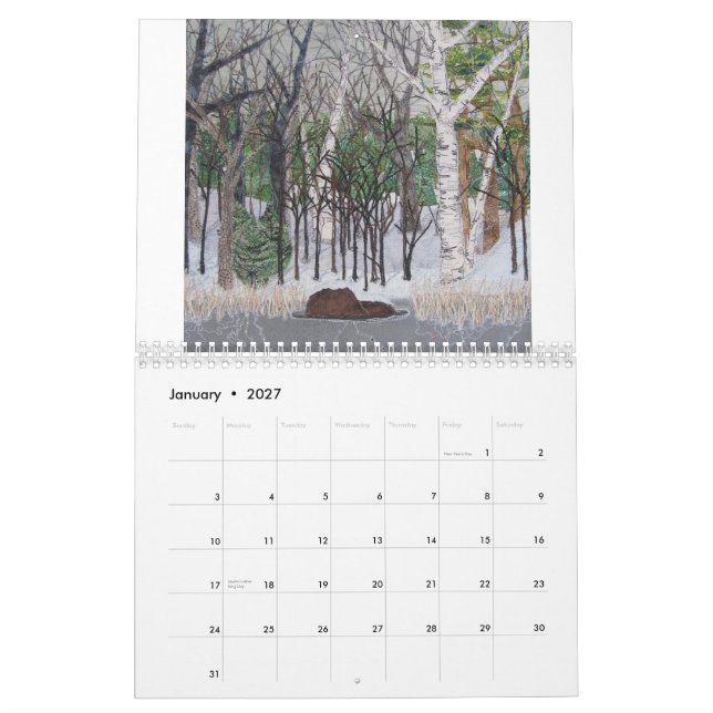 Calendário da arte de matéria têxtil (Jan 2027)
