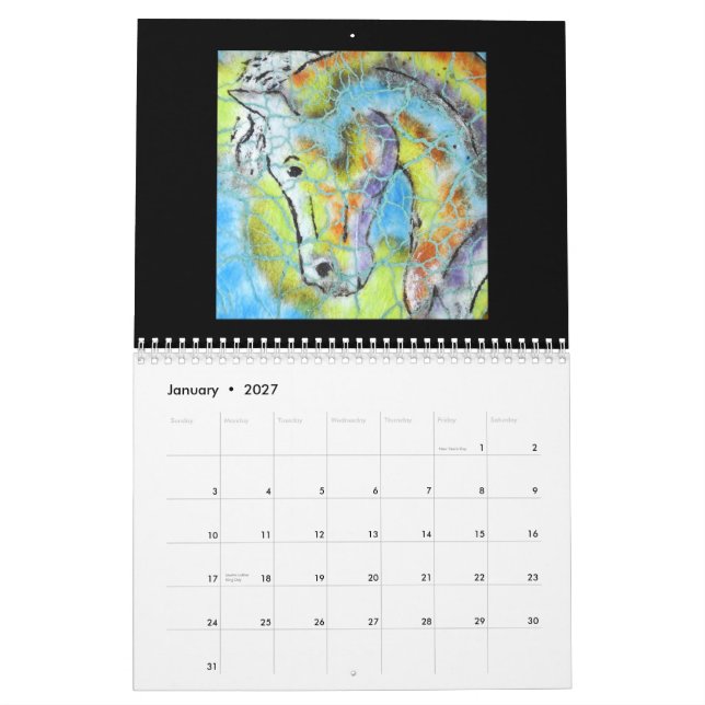 Calendário da arte do cavalo (Jan 2027)