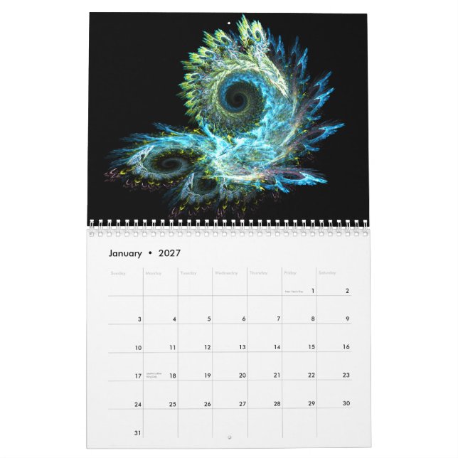Calendário da arte do Fractal (Jan 2027)