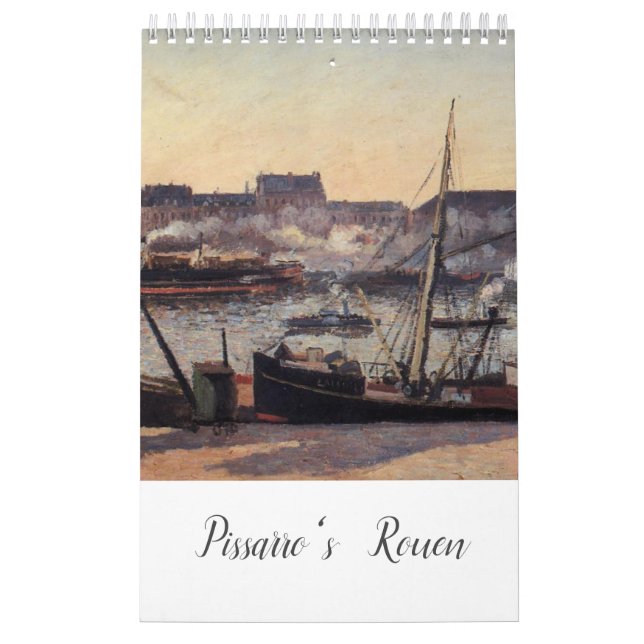 Calendário da arte do Rouen de Pissarro (11" x 7") (Capa)