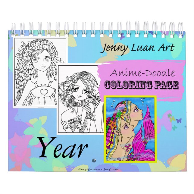 Calendário da coloração do zodíaco do Doodle do (Capa)