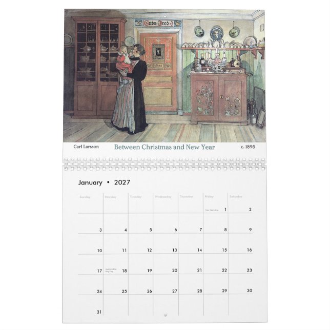Calendário da cozinha 2015 da comida e da família (Jan 2027)