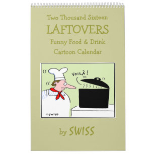 Calendário da Cozinha de Cartoon de Comida Engraça