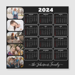 Calendário da Família de 5 Fotos Personalizadas Mo