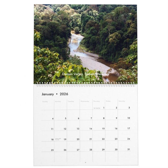 Calendário da floresta húmida de Bornéu (Jan 2026)