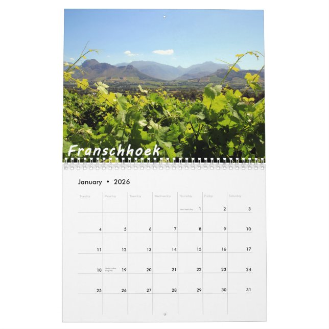 Calendário da foto do destino do viagem de África (Jan 2026)