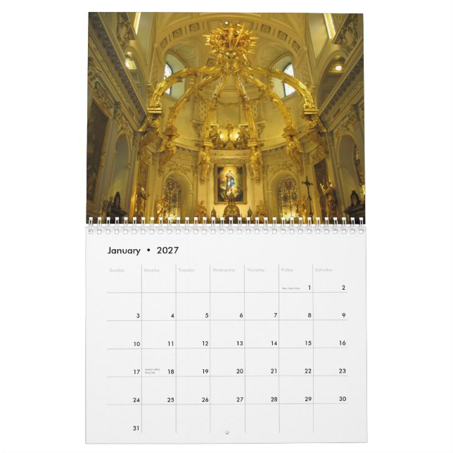 Calendário da foto do viagem de Cidade de Quebec (Jan 2027)