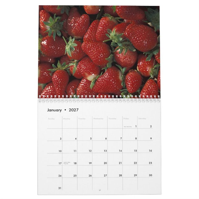Calendário da fotografia do produto do fazendeiro (Jan 2027)